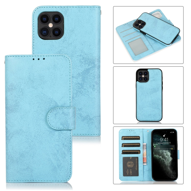 For iPhone 12 / 12 Pro KLT888-2 Retro 2 in 1 Detachable Magnetic Horizontal Flip TPU + PU Leather Case with Holder & Card Slots & Photo Frame & Wallet