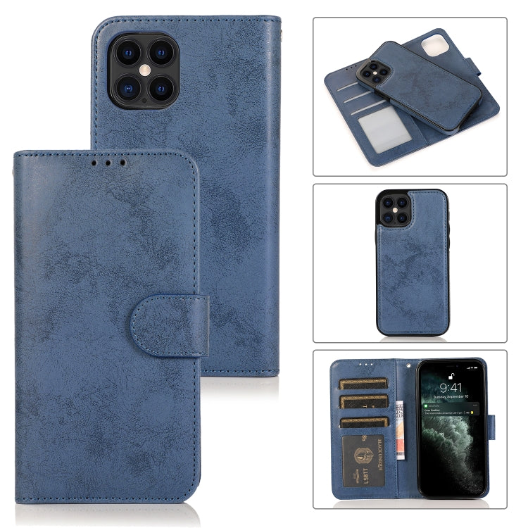 For iPhone 12 / 12 Pro KLT888-2 Retro 2 in 1 Detachable Magnetic Horizontal Flip TPU + PU Leather Case with Holder & Card Slots & Photo Frame & Wallet