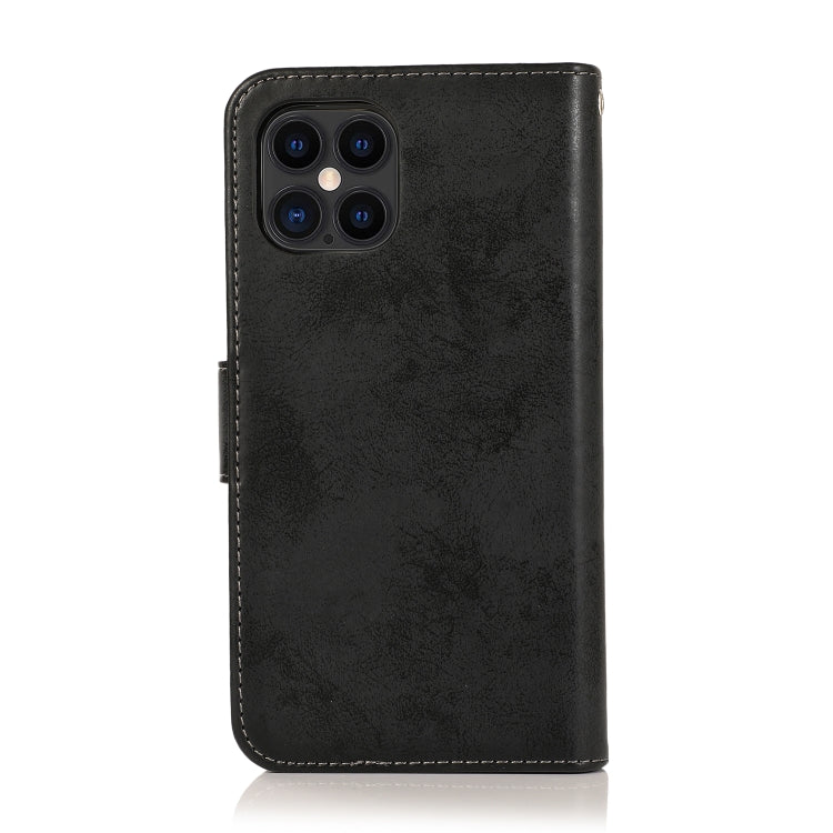 For iPhone 12 / 12 Pro KLT888-2 Retro 2 in 1 Detachable Magnetic Horizontal Flip TPU + PU Leather Case with Holder & Card Slots & Photo Frame & Wallet