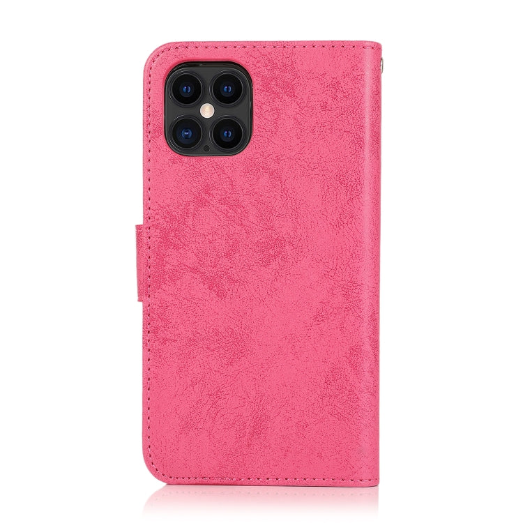 For iPhone 12 Pro Max KLT888-2 Retro 2 in 1 Detachable Magnetic Horizontal Flip TPU + PU Leather Case with Holder & Card Slots & Photo Frame & Wallet