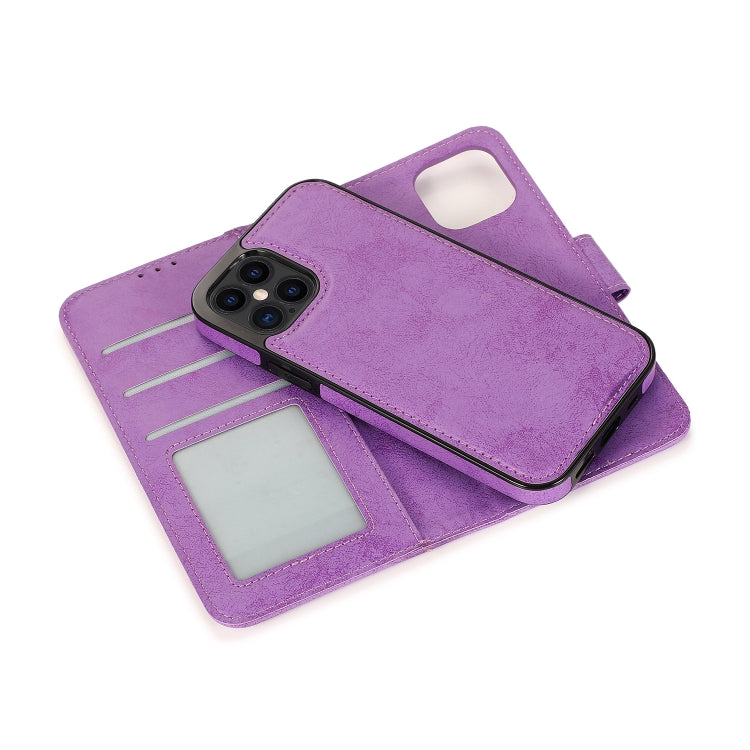 For iPhone 12 Pro Max KLT888-2 Retro 2 in 1 Detachable Magnetic Horizontal Flip TPU + PU Leather Case with Holder & Card Slots & Photo Frame & Wallet