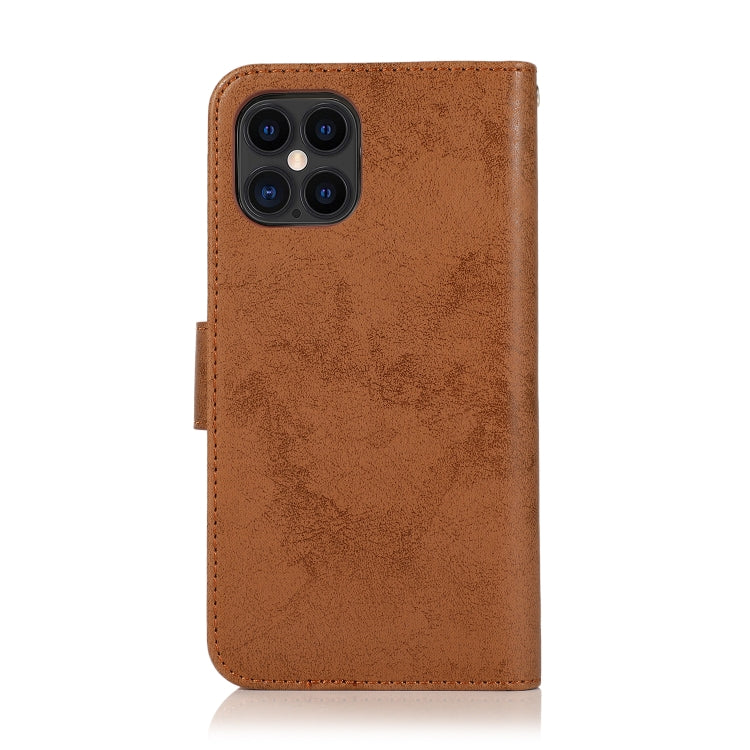 For iPhone 12 Pro Max KLT888-2 Retro 2 in 1 Detachable Magnetic Horizontal Flip TPU + PU Leather Case with Holder & Card Slots & Photo Frame & Wallet