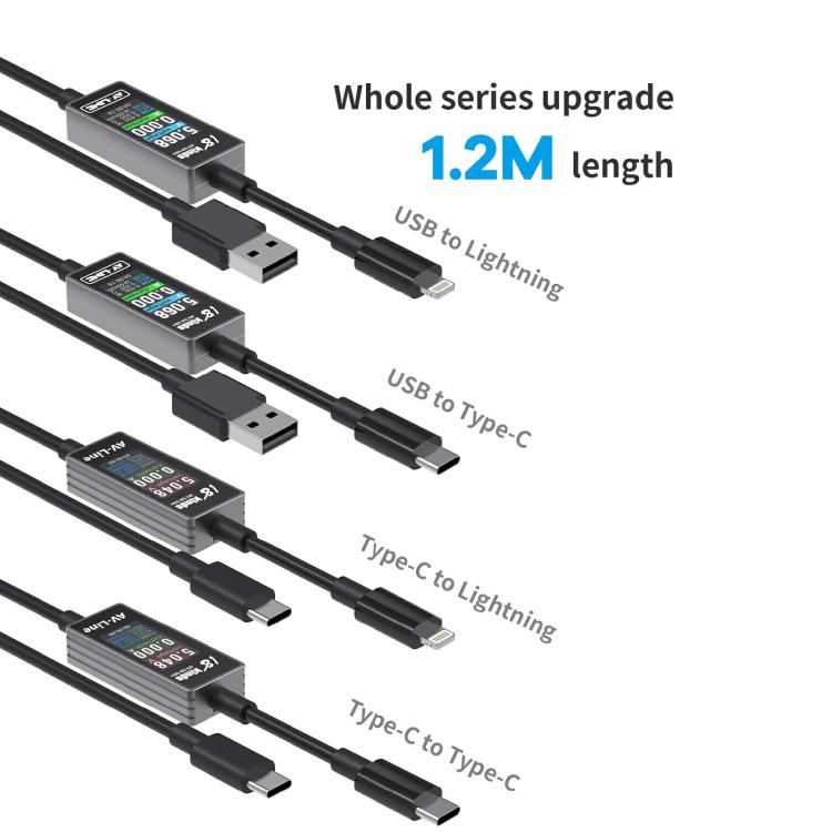 18 Kinds AV-Line 2.0 1.2m Intelligent Detection Charging Data Cable, Interface:USB to Type-C