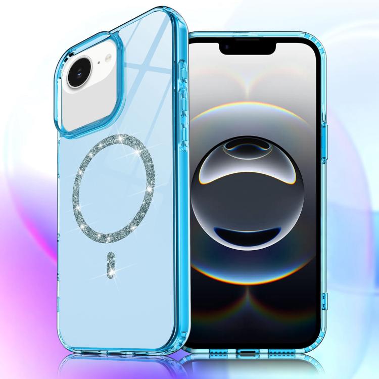 For iPhone 17e / 16e Transparent MagSafe Glitter Powder Acrylic Phone Case