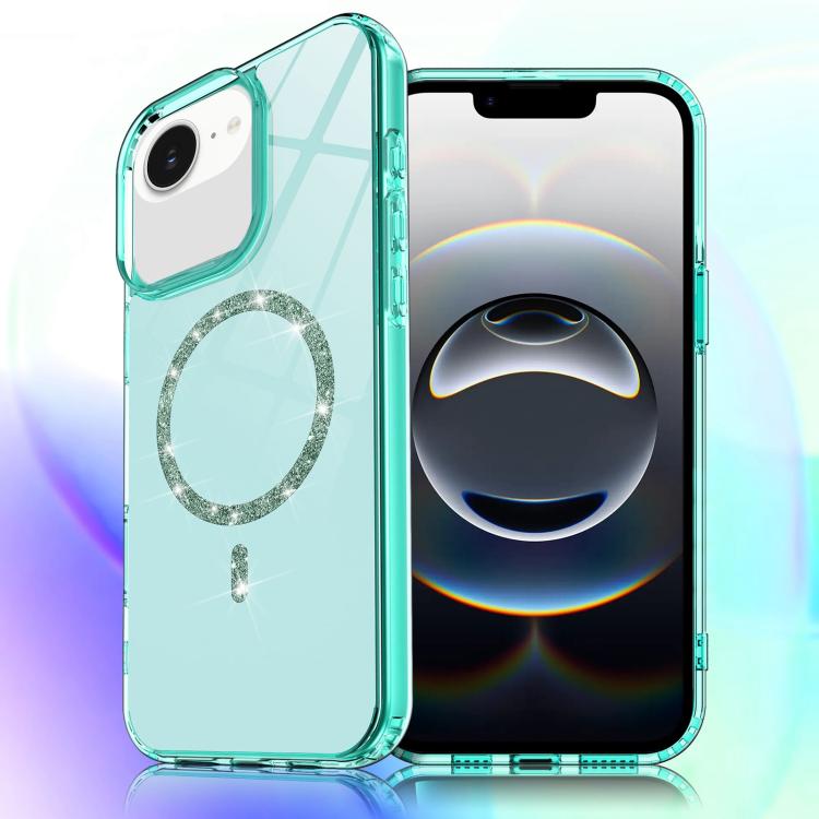 For iPhone 17e / 16e Transparent MagSafe Glitter Powder Acrylic Phone Case