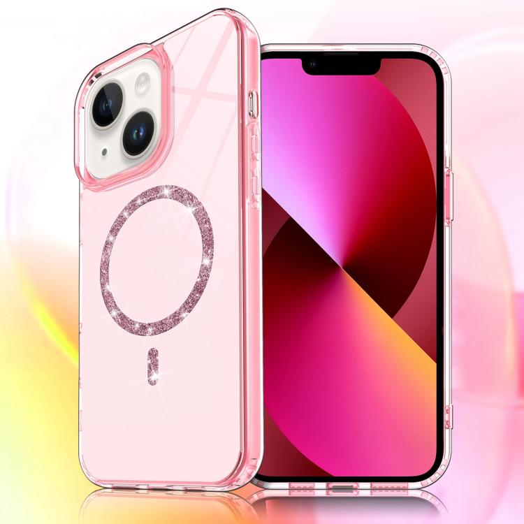 For iPhone 14 / 13 Transparent MagSafe Glitter Powder Acrylic Phone Case