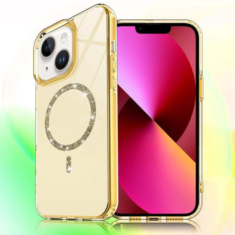 For iPhone 14 / 13 Transparent MagSafe Glitter Powder Acrylic Phone Case