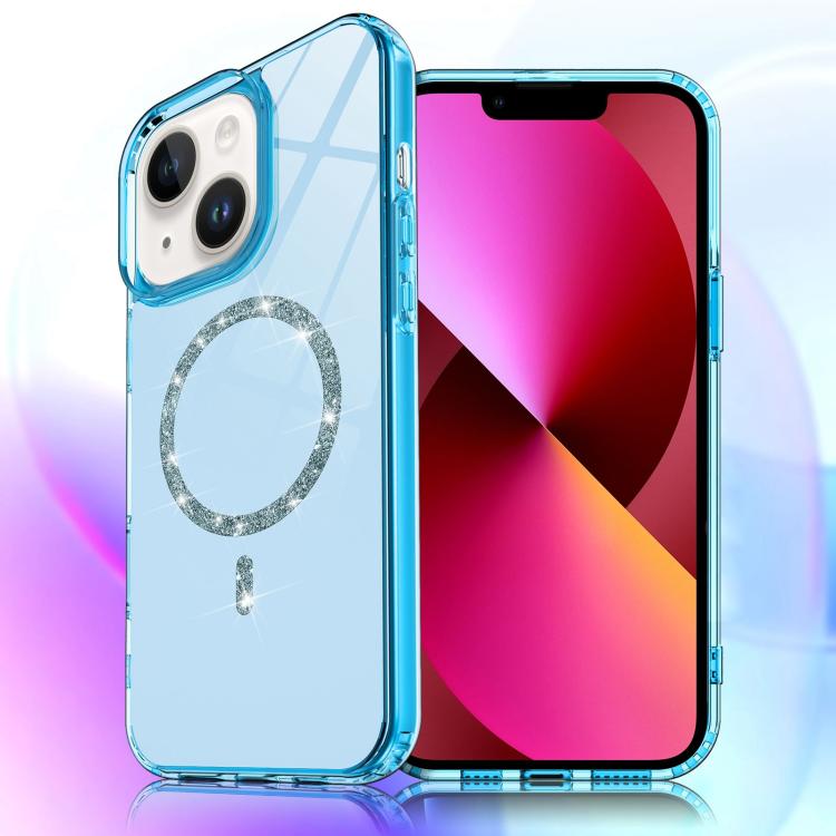 For iPhone 14 / 13 Transparent MagSafe Glitter Powder Acrylic Phone Case