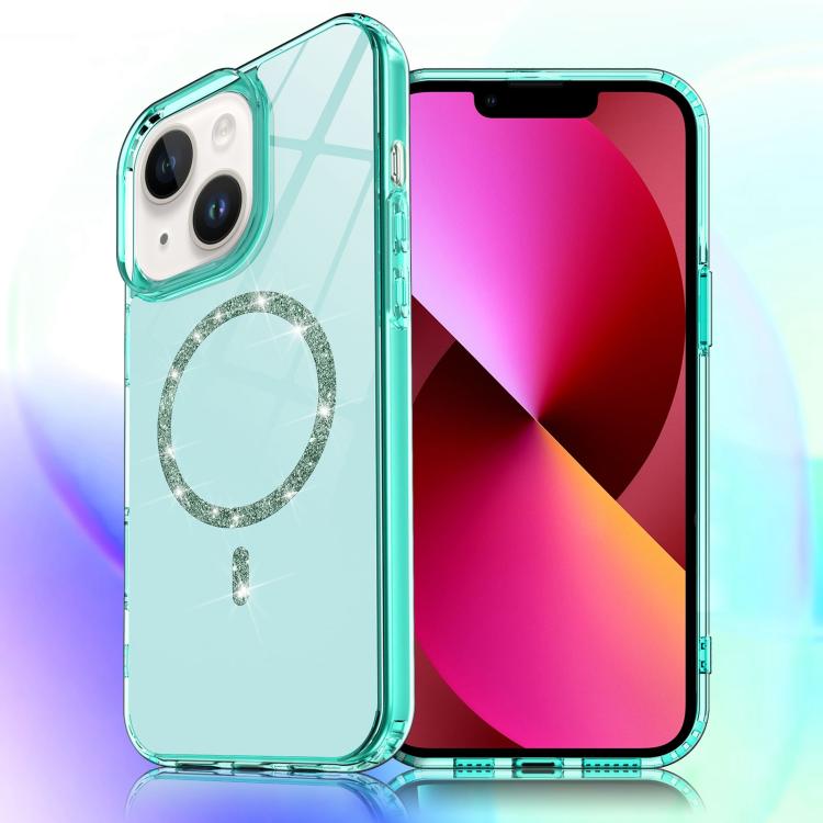 For iPhone 14 / 13 Transparent MagSafe Glitter Powder Acrylic Phone Case