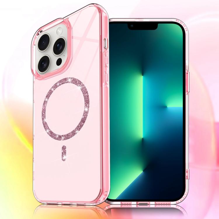 For iPhone 13 Pro Max Transparent MagSafe Glitter Powder Acrylic Phone Case