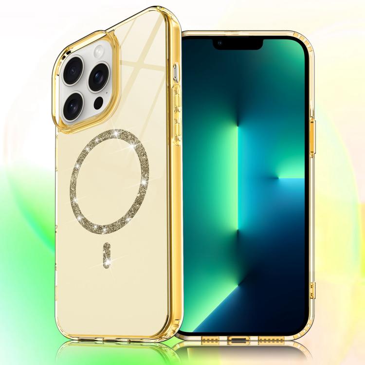 For iPhone 13 Pro Max Transparent MagSafe Glitter Powder Acrylic Phone Case