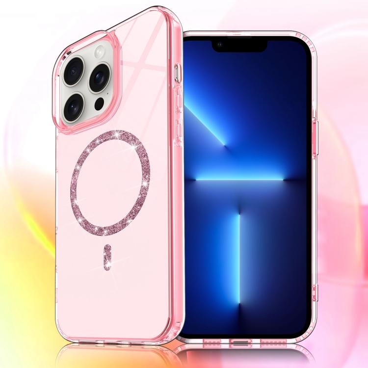 For iPhone 13 Pro Transparent MagSafe Glitter Powder Acrylic Phone Case