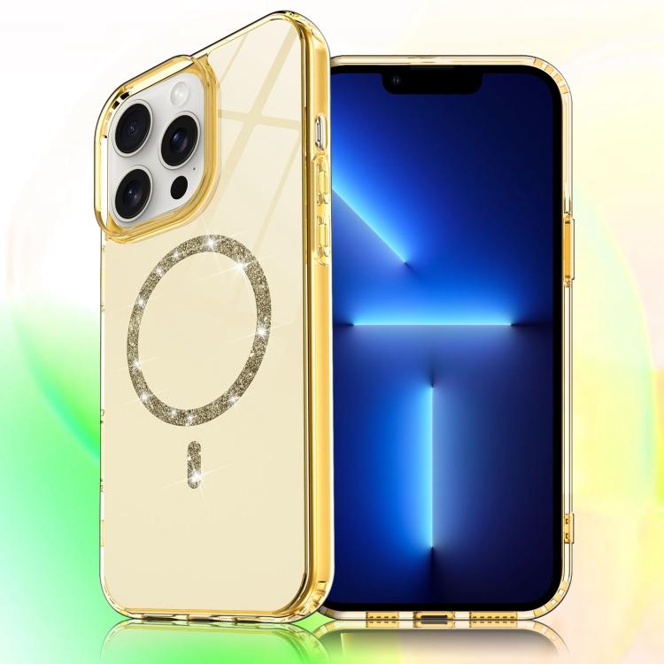 For iPhone 13 Pro Transparent MagSafe Glitter Powder Acrylic Phone Case