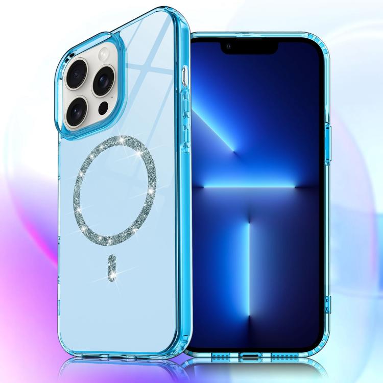 For iPhone 13 Pro Transparent MagSafe Glitter Powder Acrylic Phone Case