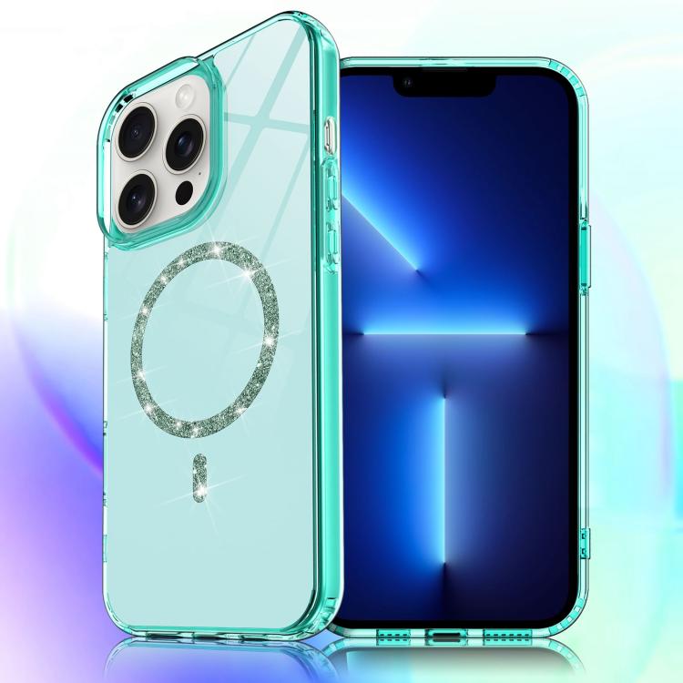 For iPhone 13 Pro Transparent MagSafe Glitter Powder Acrylic Phone Case