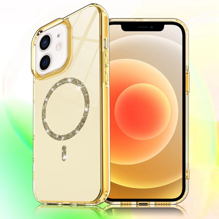 For iPhone 12 / 12 Pro Transparent MagSafe Glitter Powder Acrylic Phone Case