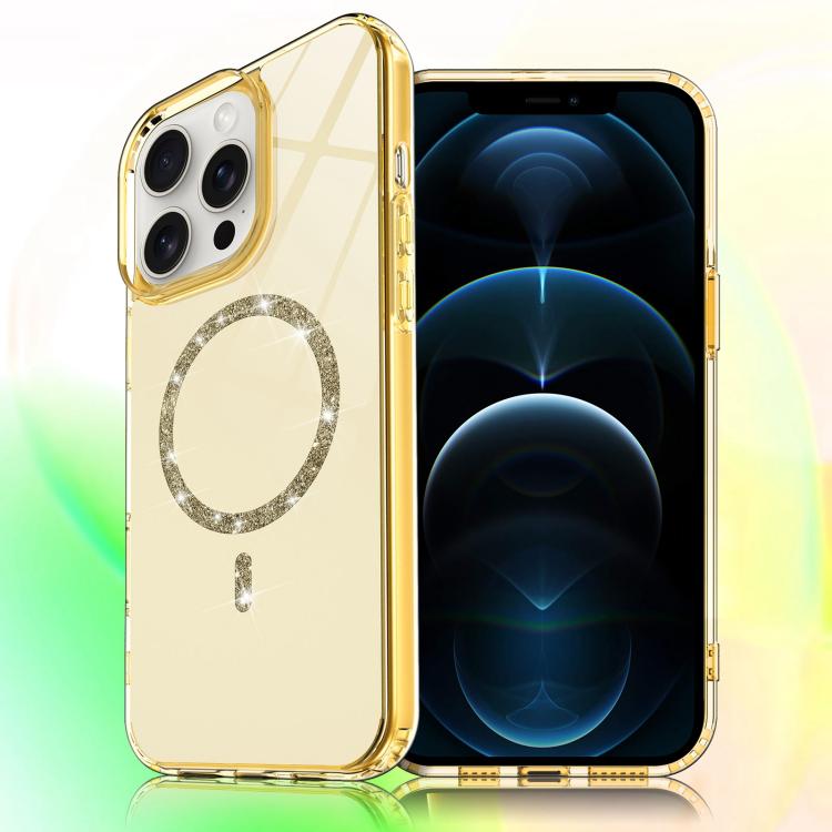 For iPhone 12 Pro Max Transparent MagSafe Glitter Powder Acrylic Phone Case