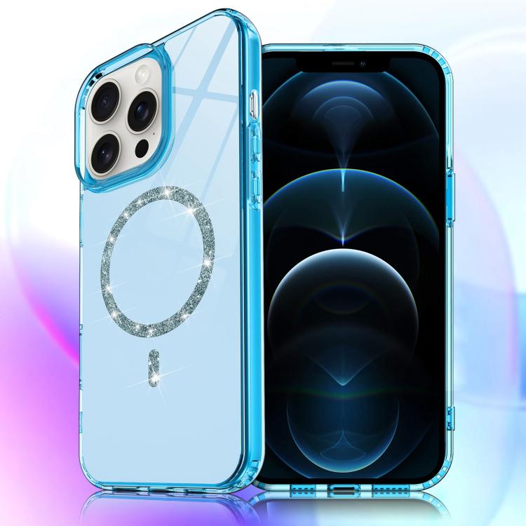 For iPhone 12 Pro Max Transparent MagSafe Glitter Powder Acrylic Phone Case