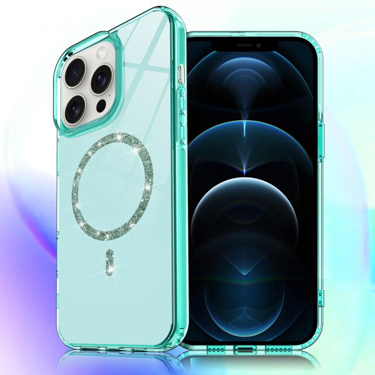 For iPhone 12 Pro Max Transparent MagSafe Glitter Powder Acrylic Phone Case