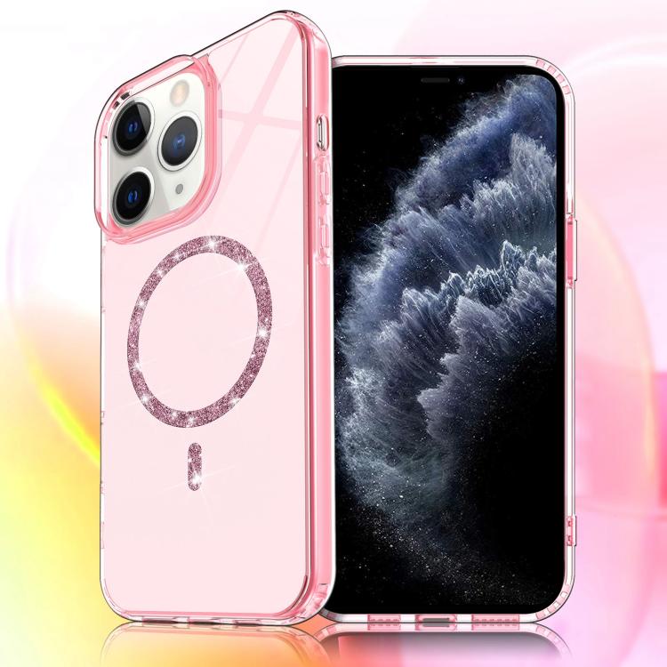 For iPhone 11 Pro Max Transparent MagSafe Glitter Powder Acrylic Phone Case