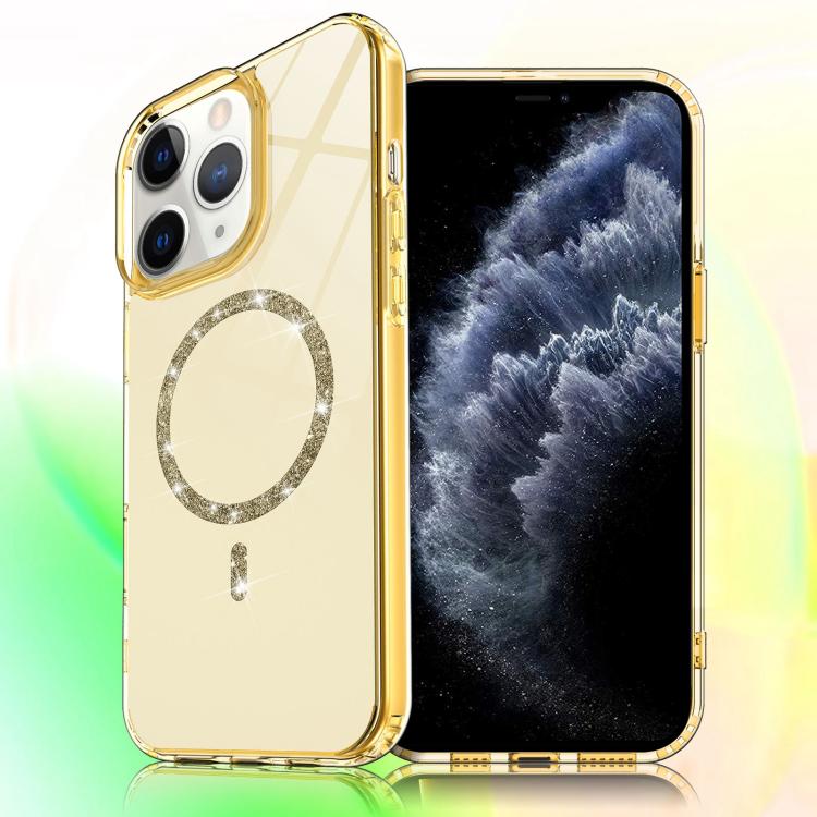 For iPhone 11 Pro Max Transparent MagSafe Glitter Powder Acrylic Phone Case