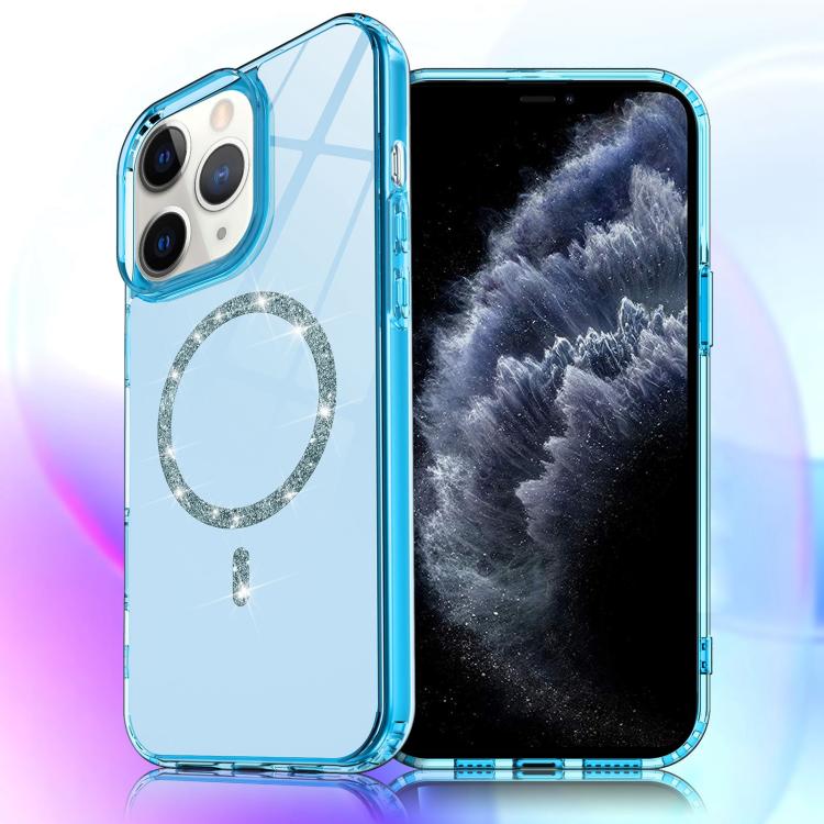 For iPhone 11 Pro Max Transparent MagSafe Glitter Powder Acrylic Phone Case