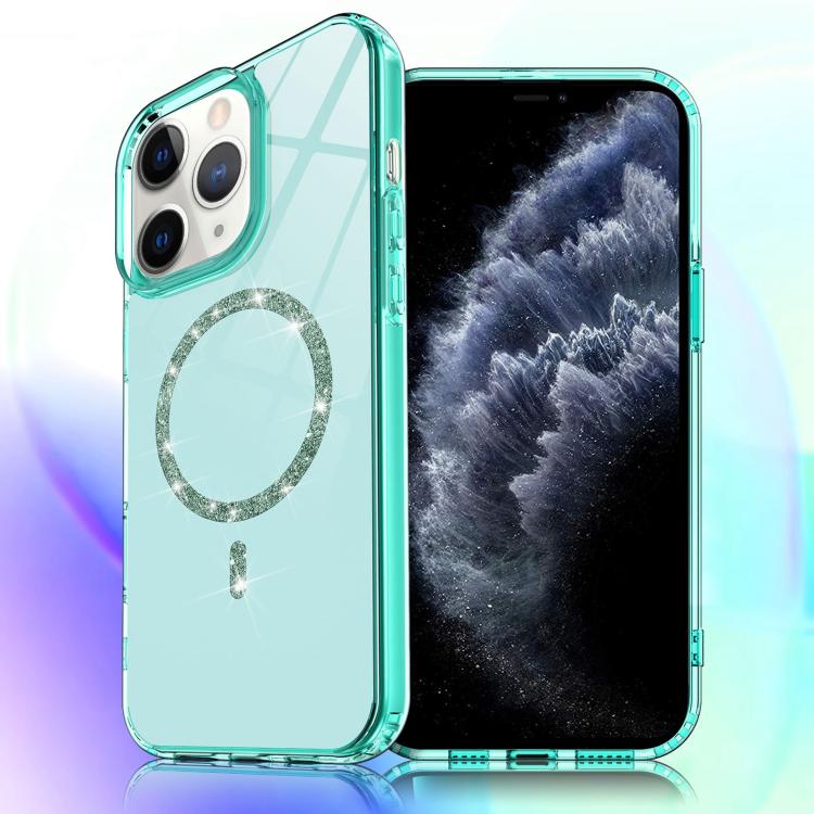 For iPhone 11 Pro Max Transparent MagSafe Glitter Powder Acrylic Phone Case