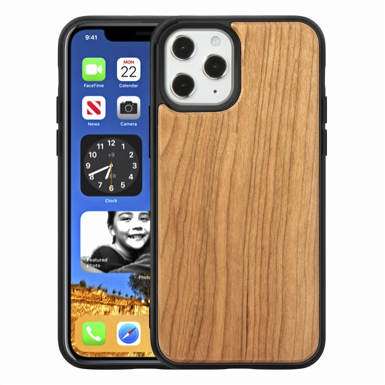 For iPhone 12 Pro Max Wood Veneer + TPU Shockproof Case