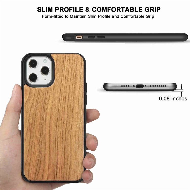 For iPhone 12 Pro Max Wood Veneer + TPU Shockproof Case