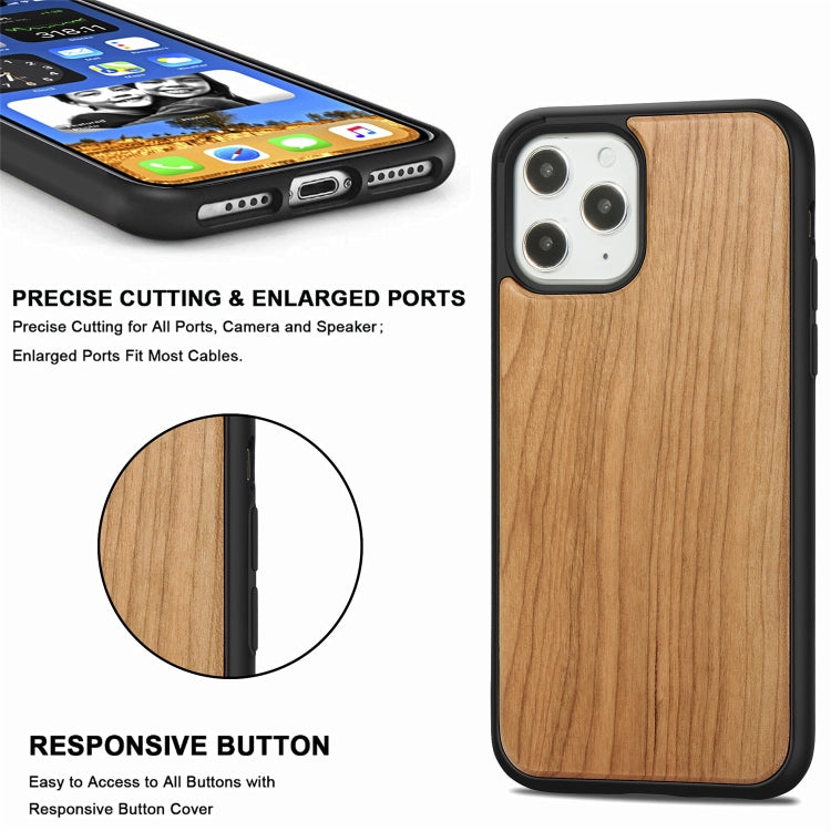 For iPhone 12 Pro Max Wood Veneer + TPU Shockproof Case