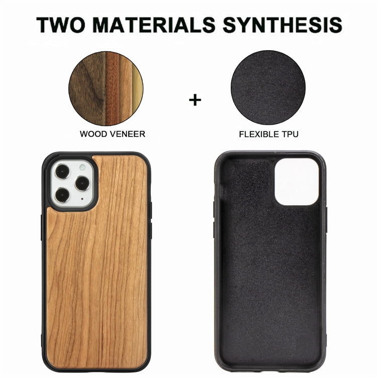 For iPhone 12 Pro Max Wood Veneer + TPU Shockproof Case