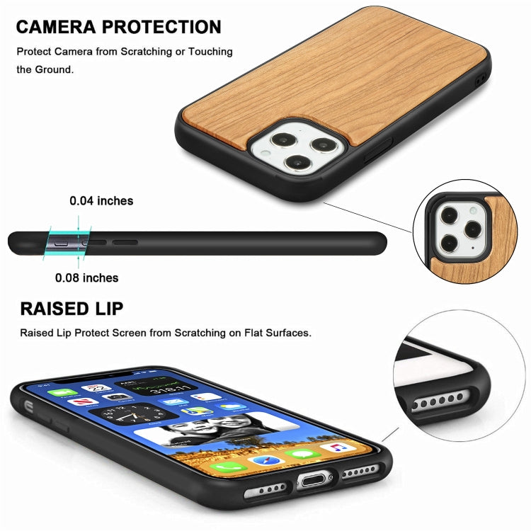 For iPhone 12 Pro Max Wood Veneer + TPU Shockproof Case