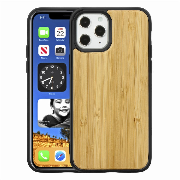 For iPhone 12 Pro Max Wood Veneer + TPU Shockproof Case
