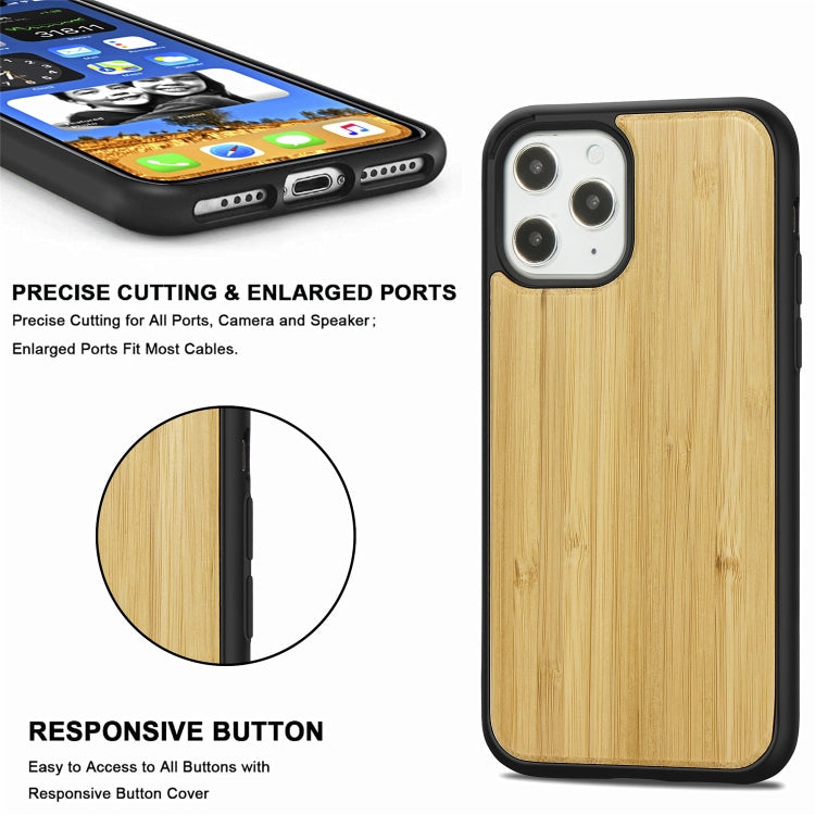 For iPhone 12 Pro Max Wood Veneer + TPU Shockproof Case