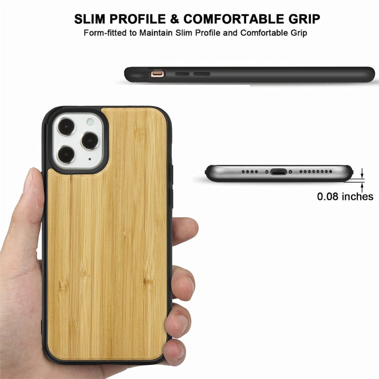 For iPhone 12 Pro Max Wood Veneer + TPU Shockproof Case