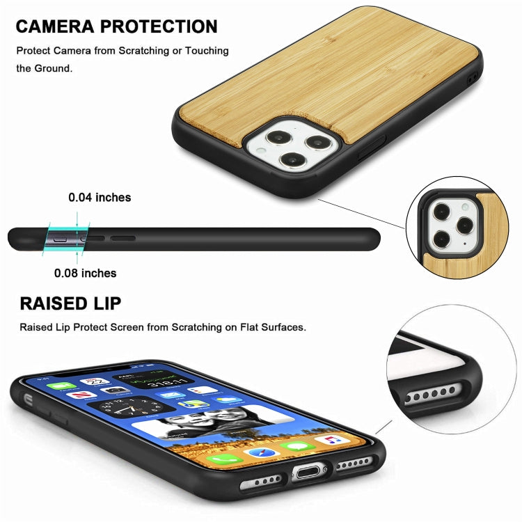 For iPhone 12 Pro Max Wood Veneer + TPU Shockproof Case
