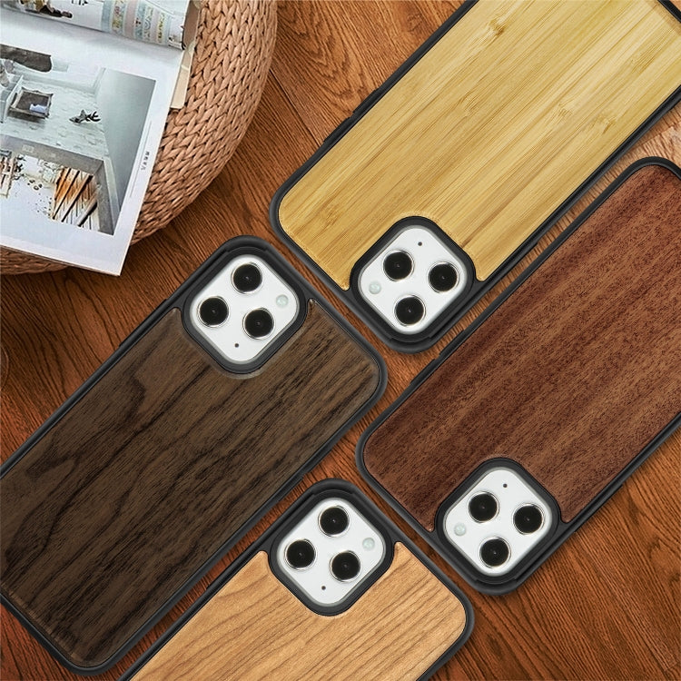 For iPhone 12 Pro Max Wood Veneer + TPU Shockproof Case