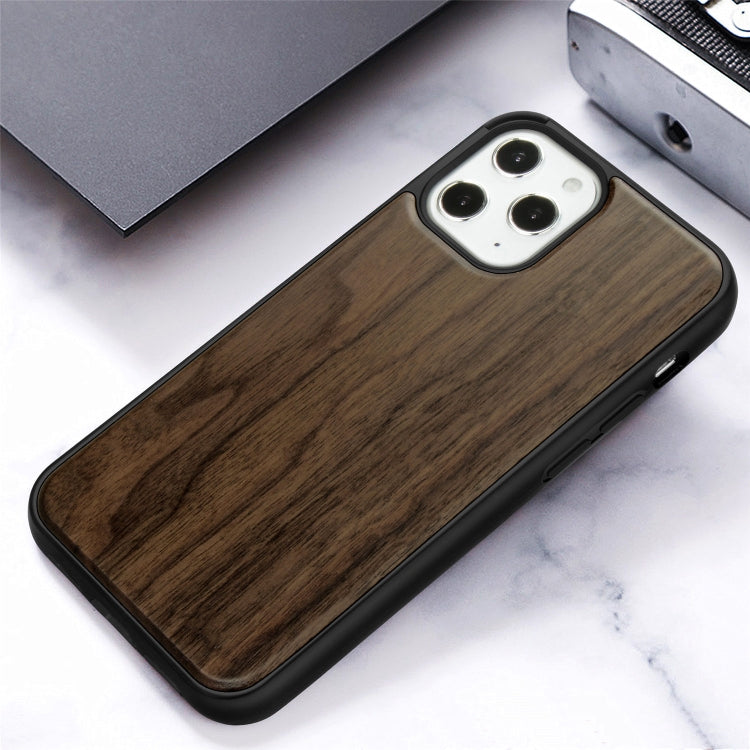 For iPhone 12 / 12 Pro Wood Veneer + TPU Shockproof Case
