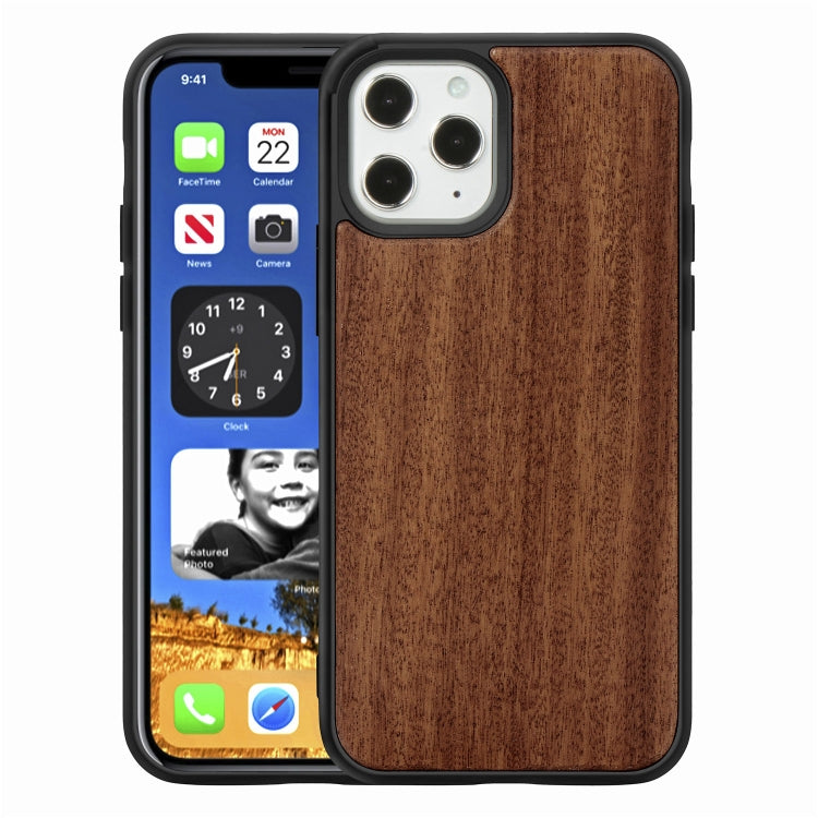 For iPhone 12 / 12 Pro Wood Veneer + TPU Shockproof Case