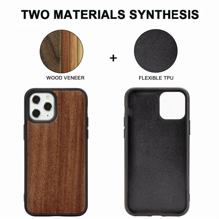 For iPhone 12 / 12 Pro Wood Veneer + TPU Shockproof Case