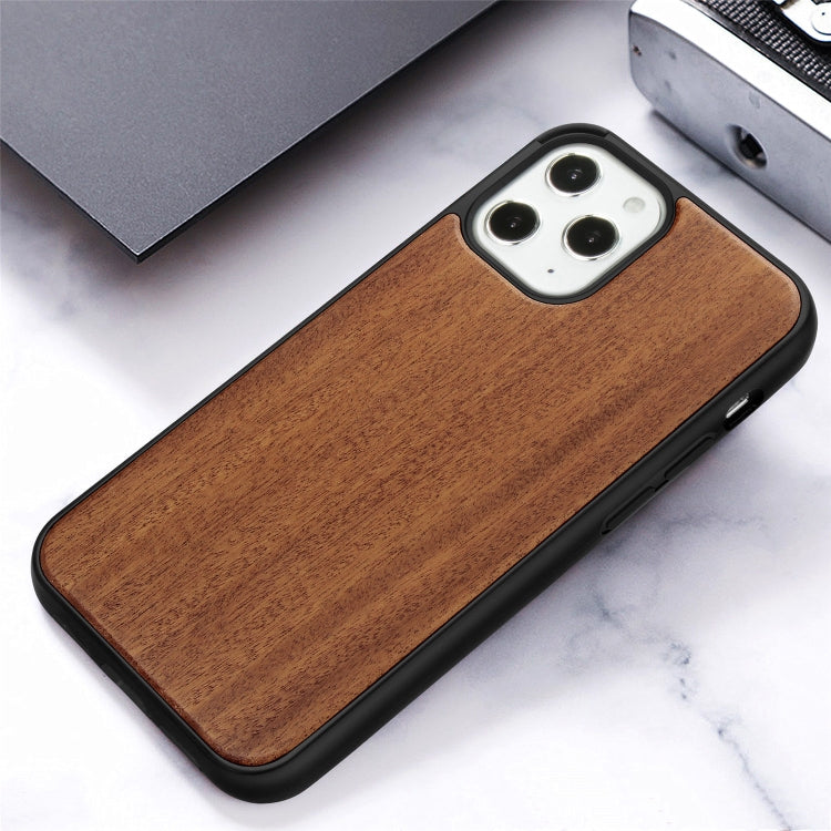 For iPhone 12 / 12 Pro Wood Veneer + TPU Shockproof Case