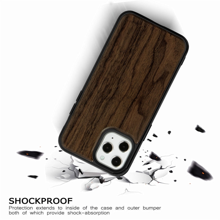 For iPhone 12 / 12 Pro Wood Veneer + TPU Shockproof Case