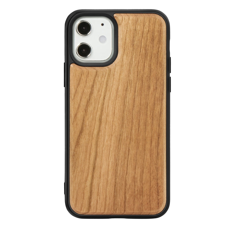 For iPhone 12 mini Wood Veneer + TPU Shockproof Case