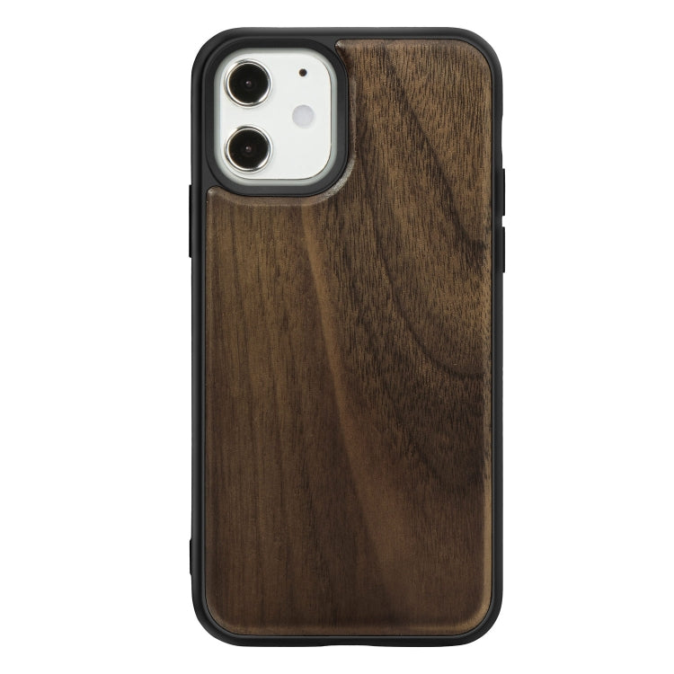 For iPhone 12 mini Wood Veneer + TPU Shockproof Case