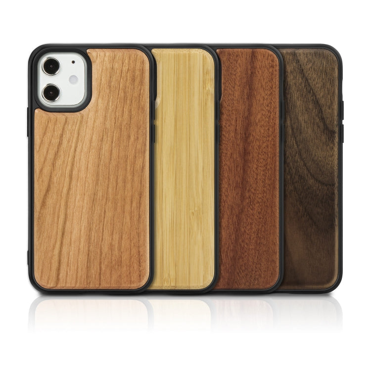 For iPhone 12 mini Wood Veneer + TPU Shockproof Case