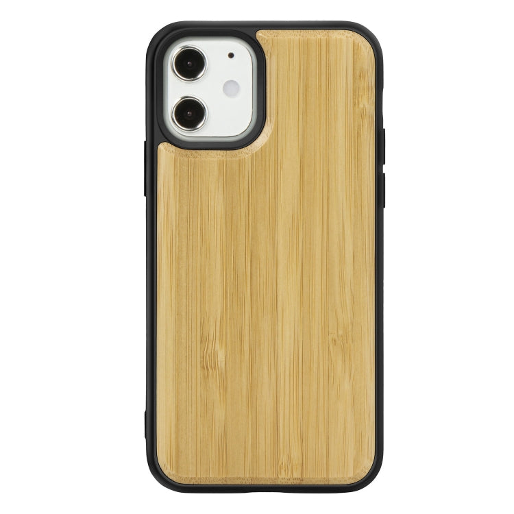 For iPhone 12 mini Wood Veneer + TPU Shockproof Case