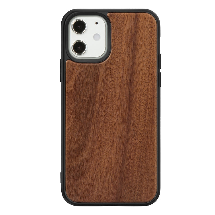 For iPhone 12 mini Wood Veneer + TPU Shockproof Case