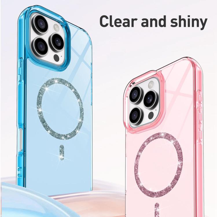 For iPhone 15 Pro Transparent MagSafe Glitter Powder Acrylic Phone Case