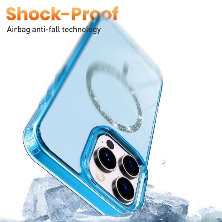 For iPhone 15 Pro Transparent MagSafe Glitter Powder Acrylic Phone Case