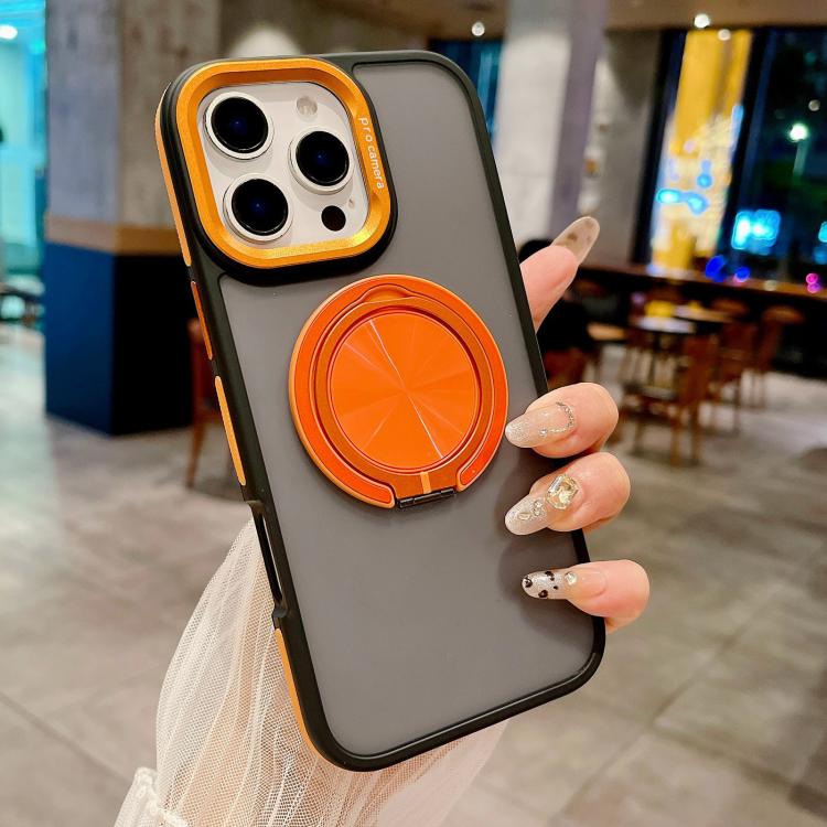 For iPhone 15 Skin-feel Two-color Edge Strips 360 MagSafe Holder Phone Case